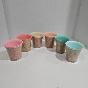 Raffiaware Set of 6 Coffee Mugs Vintage Cups